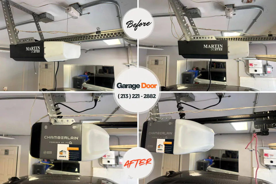 Before and after: garage door repair South Hill, WA
